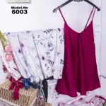 بيجامة قطعتين ساتان كود 6003