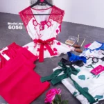 بيجامه ساتان قطعتين كود 6056