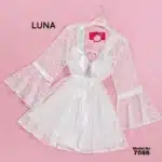 موديل صباحية قصير أبيض كود 7086