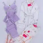 موديل بيجامة 3 قطع قطن كود 8016