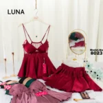 موديل بيبي دول قطعتين ستان ليزر كود 8023