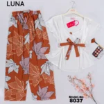 موديل بيجامة ستان قطعتين كود 8037