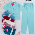 موديل بيجامة ستان ساده كود 8045