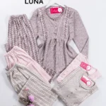 موديل بيجامه بنطلون ثلاث قطع شتوي كود 2030