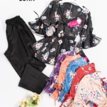 موديل بيجامه بنطلون قطعتين كود 9135