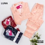 موديل بيجامه بنطلون قطعتين كود 9199