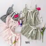 موديل بيجامه شورت مخططه كود 9271
