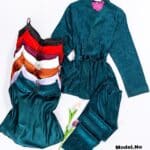 بجامة ساتان جاكار ٣ قطع كود 2056