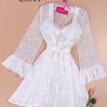 موديل 2031 طقم صباحيه روب وقميص ستان مع دانتيل