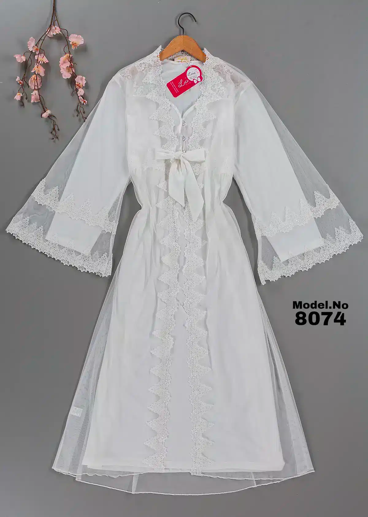 8074.3.png Maternity shirt and robe model, code 8074
