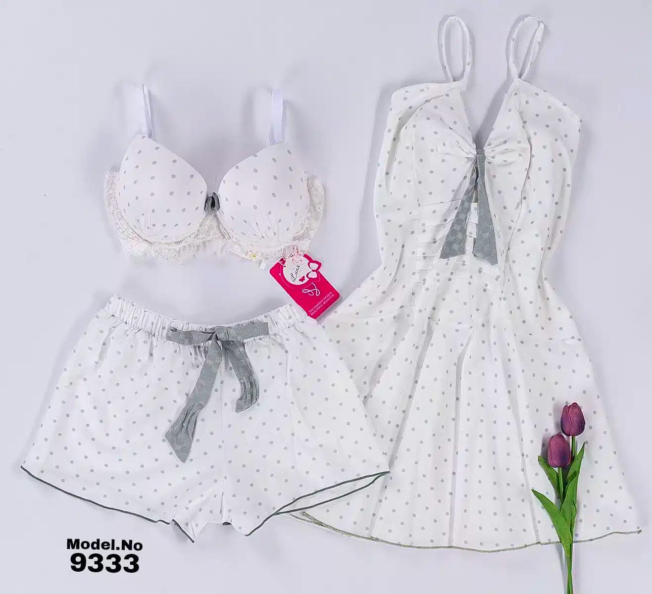 9333-5-21.jpg Short Babydoll 3 Pieces Code 9333